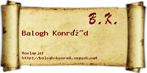 Balogh Konrád névjegykártya