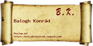 Balogh Konrád névjegykártya